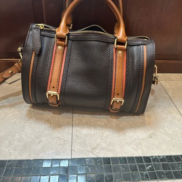 Burberry Alchester Bowling bag medium brown pebbled leather great condition - Picture 3 of 6